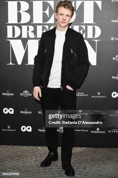 Patrick Gibson attends GQ Best Dressed Man 2018 during Milan Men's Fashion Week Fall/Winter 2018/19 on January 12, 2018 in Milan, Italy.