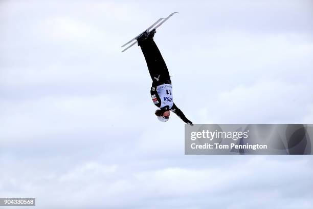 Ashley Caldwell of the United States competes in the Ladies' Aerials qualifying during the 2018 FIS Freestyle Ski World Cup at Deer Valley Resort on...