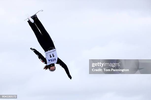 Ashley Caldwell of the United States competes in the Ladies' Aerials qualifying during the 2018 FIS Freestyle Ski World Cup at Deer Valley Resort on...