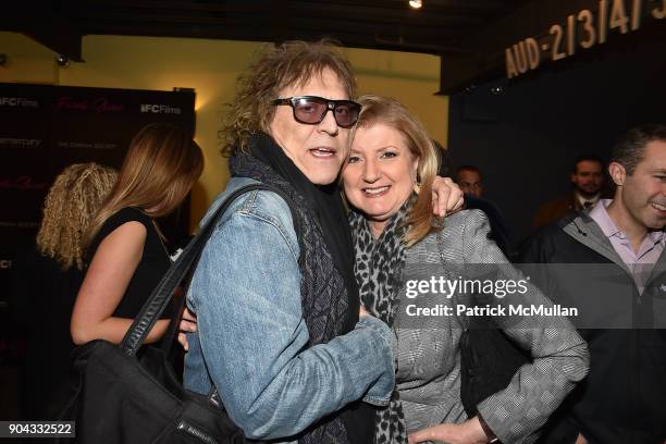 Mick Rock and Arianna Huffington attend The Cinema Society & Bluemercury host the premiere of IFC Films' "Freak Show" at Landmark Sunshine Cinema on...