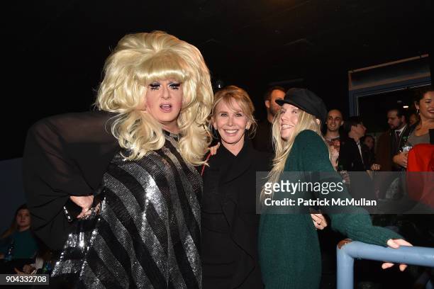Lady Bunny, Trudie Styler and Theodora Richards attend The Cinema Society & Bluemercury host the premiere of IFC Films' "Freak Show" at Landmark...