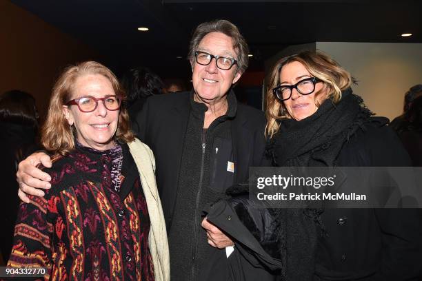 Margret Pine, Larry Pine and Andrea Mitchell attend The Cinema Society & Bluemercury host the premiere of IFC Films' "Freak Show" at Landmark...