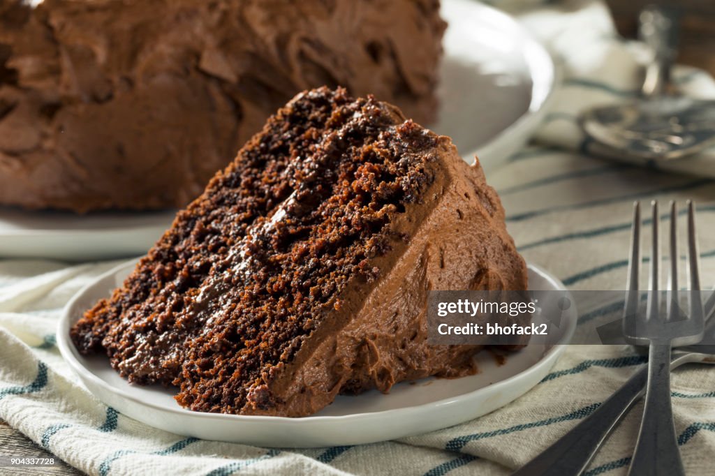 Sweet Homemade Dark Chocolate Layer Cake