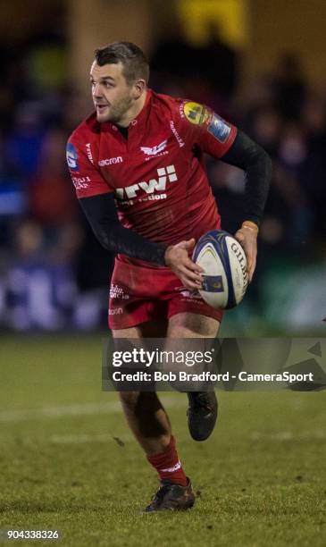 Scarlets Paul Asquith during the European Rugby Champions Cup match between Bath Rugby and Scarlets at Recreation Ground on January 12, 2018 in Bath,...