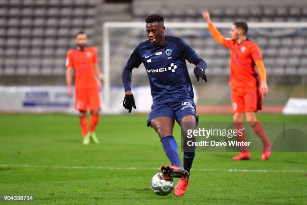 Malik Tchokounte of Paris FC during the Ligue 2 match between Paris FC and Bourg en Bresse at Stade Charlety on January 12, 2018 in Paris, France.