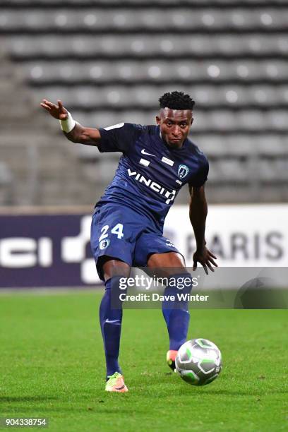 Edmond Akichi of Paris FC during the Ligue 2 match between Paris FC and Bourg en Bresse at Stade Charlety on January 12, 2018 in Paris, France.