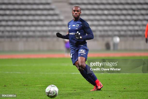 Cyril Mandouki of Paris FC during the Ligue 2 match between Paris FC and Bourg en Bresse at Stade Charlety on January 12, 2018 in Paris, France.