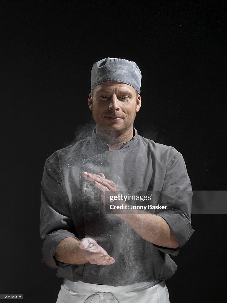 Baker in studio, portrait