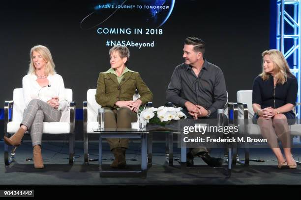 Director/producer/narrator Rory Kennedy, NASA Astronaut Peggy Whitson Ph.D., NASA Engineer Adam Steltzner, and NASA Chief Scientist, 2013-2016, Ellen...