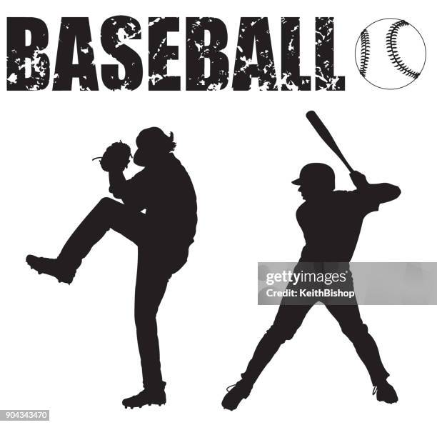 bildbanksillustrationer, clip art samt tecknat material och ikoner med baseball pitcher, smeten, boll och skrivmaskin - basebollslag