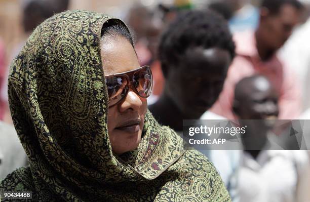 -- Sudanese journalist Lubna Ahmed al-Hussein is seen outside the court in Khartoum after a final hearing in her 'trousers' case on September 7,...