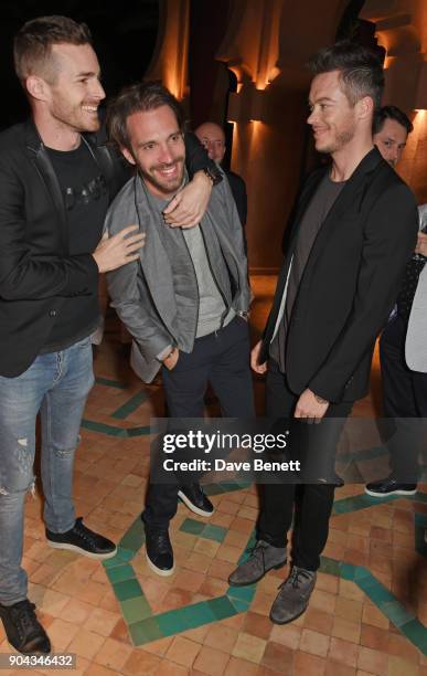 Formula E racing drivers James Rossiter, Jean-Eric Vergne and Andre Lotterer attend Orlando Bloom's birthday party with ABB FIA Formula E...