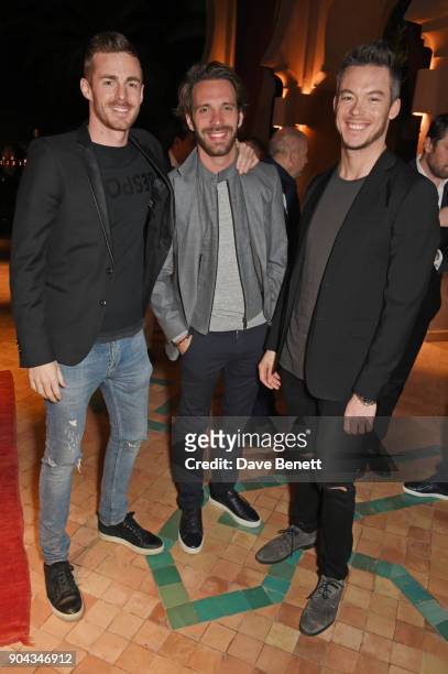 Formula E racing drivers James Rossiter, Jean-Eric Vergne and Andre Lotterer attend Orlando Bloom's birthday party with ABB FIA Formula E...