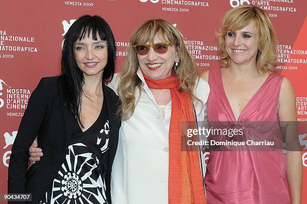 Actress Maria de Medeiros, actress Piera Degli Esposti and actress Michela Cescon attend the "Il Compleanno" Photocall at the Palazzo del Casino...