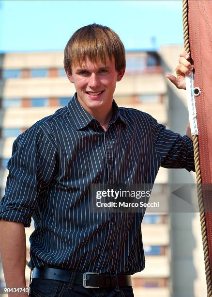 Youngest ever solo round-the-world sailor Mike Perham launches the Bounty Boat Expedition 2010 at St Katharine Docks on September 8, 2009 in London,...