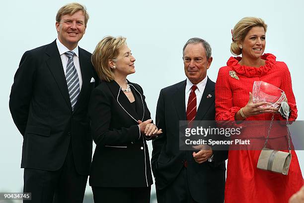 Prince Willem-Alexander of the Netherlands, U.S. Secretary of State Hillary Rodham Clinton, New York City Mayor Michael Bloomberg and Princess Maxima...