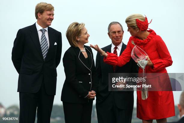 Prince Willem-Alexander of the Netherlands, U.S. Secretary of State Hillary Rodham Clinton, New York City Mayor Michael Bloomberg and Princess Maxima...