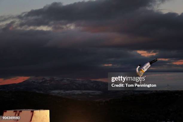 Zongyang Jia of China competes in the Men's Aerials qualifying during the 2018 FIS Freestyle Ski World Cup at Deer Valley Resort on January 12, 2018...