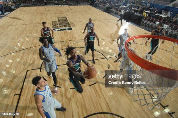 Cat Barber of the Greensboro Swarm shoots the ball against the Texas Legends at NBA G League Showcase Game 17 on January 12, 2018 at the Hershey...