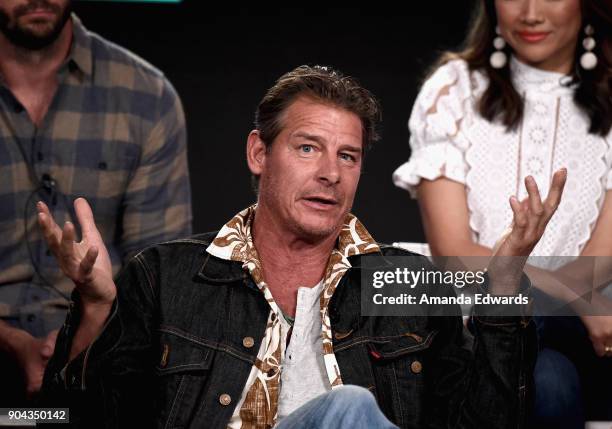 Ty Pennington of 'Trading Spaces' onstage during the TLC portion of the Discovery Communications Winter TCA Event 2018 at the Langham Hotel on...