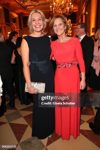 Saskia Greipl and Karin Seehofer during the new year reception of the Bavarian state government at Residenz on January 12, 2018 in Munich, Germany.