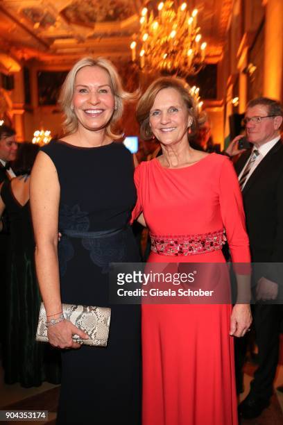 Saskia Greipl and Karin Seehofer during the new year reception of the Bavarian state government at Residenz on January 12, 2018 in Munich, Germany.