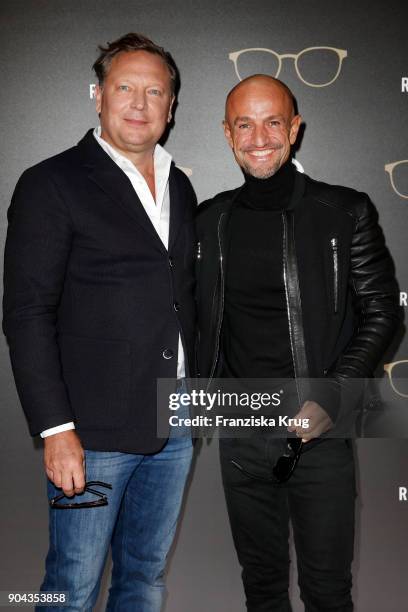 Oliver Kastalio, CEO Rodenstock and Peyman Amin during the Rodenstock Eyewear Show on January 12, 2018 in Munich, Germany.