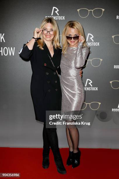 Jessica Kastrop and Sonja Kiefer during the Rodenstock Eyewear Show on January 12, 2018 in Munich, Germany.