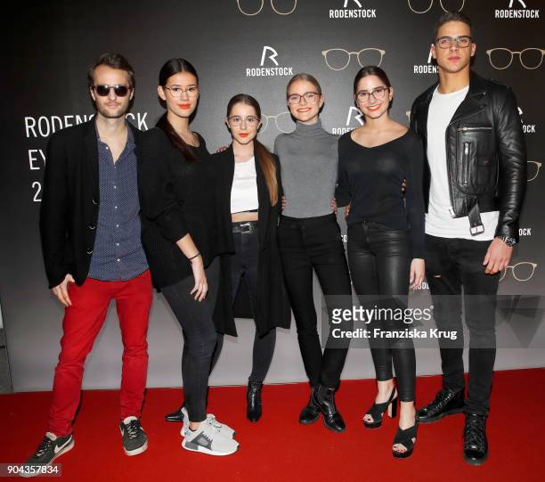 Oscar Lauterbach, Isabella Ahrens, Enya Elstner, Milana Bruges von Pfuel, Lucia Strunz and Tyger Lobinger during the Rodenstock Eyewear Show on...