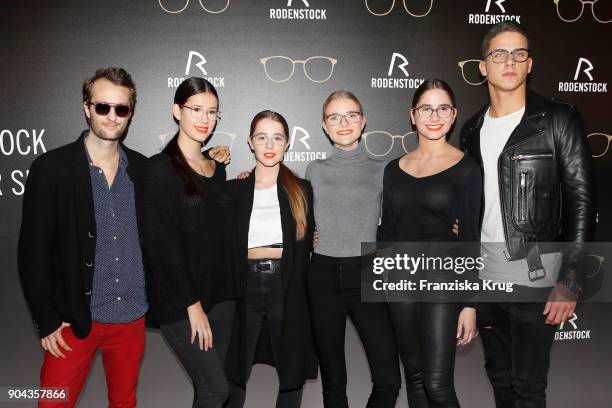 Oscar Lauterbach, Isabella Ahrens, Enya Elstner, Milana Bruges von Pfuel, Lucia Strunz and Tyger Lobinger during the Rodenstock Eyewear Show on...