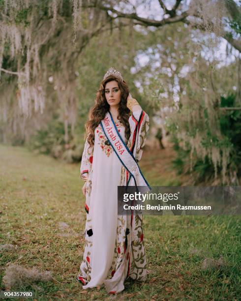Miss Arab USA 2016-2017, Baian Taleb poses for a portrait outside of her home in Melbourne, Florida. In the 1915 case Dow V United States, the...