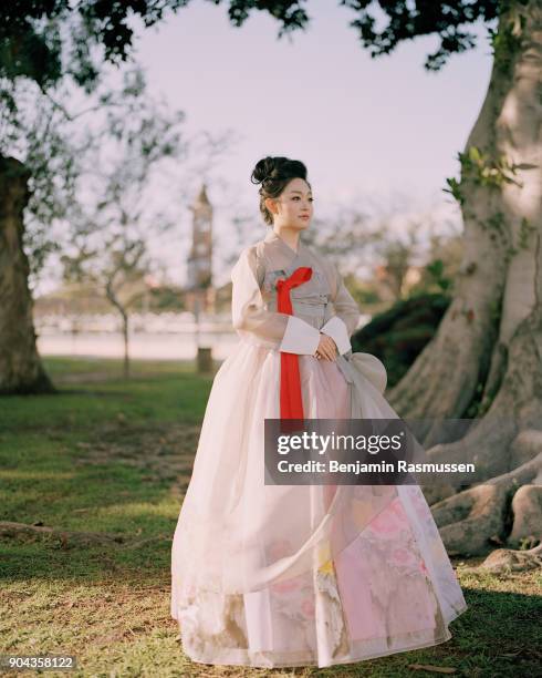 Miss Korea USA 2016, Jasmine Cho poses for a portrait in Exposition Park on January 26, 2017. In 1921 the decision in the Petition of Easurk Emsen...