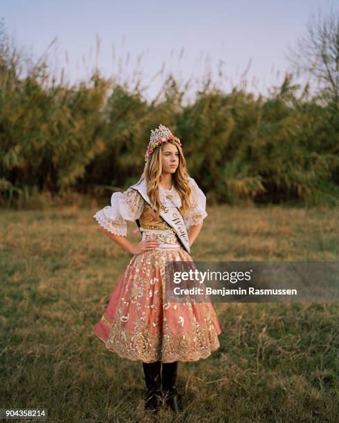 Tia Kolar, Miss Westfest 2016, which celebrates Czech heritage, poses for a portrait outside of her home in West, Texas on December 13, 2016. When...