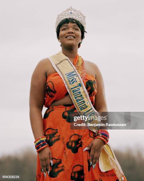 U2013 FEBRUARY 3, 2017: Miss Tanzania USA 2016, Breianna Fields poses for a portrait on land that her family bought when they were freed from slavery...