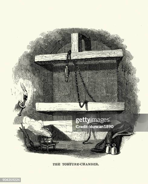 torture chamber nuremberg castle - dungeon stock illustrations