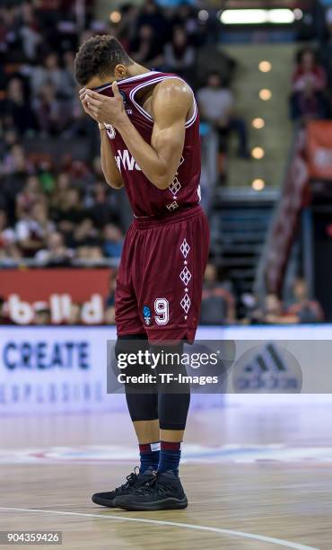 Jared Cunningham of Muenchen looks on during the EuroCup Top 16 Round 2 match between FC Bayern Muenchen and Lietuvos Rytas Vilnius at Audi Dome on...
