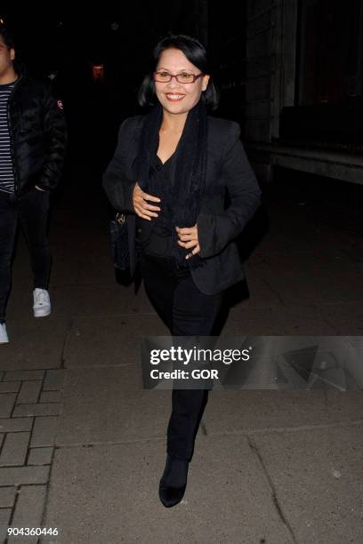 Vanessa White's mother at Roka restaurant Aldwych celebrating her mother's birthday on January 12, 2018 in London, England.