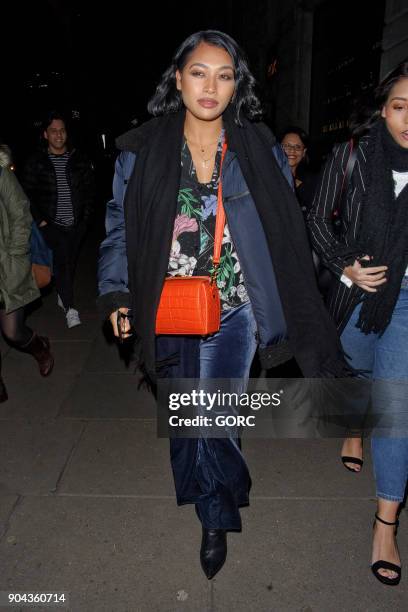 Vanessa White and her mother at Roka restaurant Aldwych celebrating her mother's birthday on January 12, 2018 in London, England.