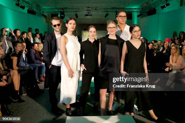 Oscar Lauterbach, Isabella Ahrens, Enya Elstner, Milana Bruges von Pfuel, Tyger Lobinger and Lucia Strunz during the Rodenstock Eyewear Show on...