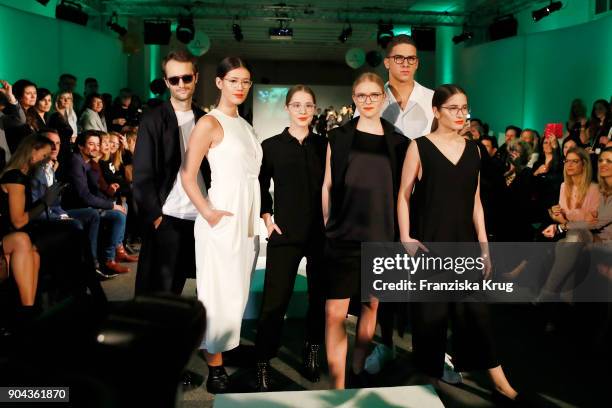 Oscar Lauterbach, Isabella Ahrens, Enya Elstner, Milana Bruges von Pfuel, Tyger Lobinger and Lucia Strunz during the Rodenstock Eyewear Show on...