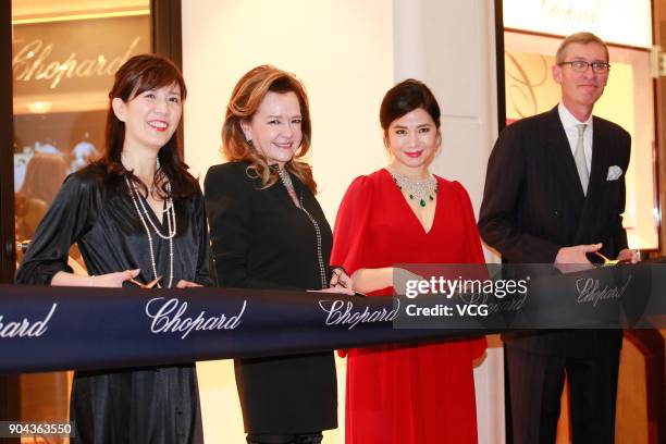 Actress Cherie Chung attends the opening ceremony of Chopard's store on January 12, 2018 in Hong Kong, China.