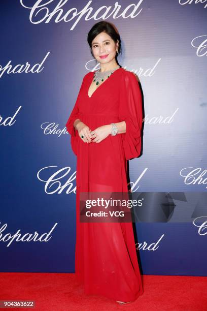 Actress Cherie Chung attends the opening ceremony of Chopard's store on January 12, 2018 in Hong Kong, China.