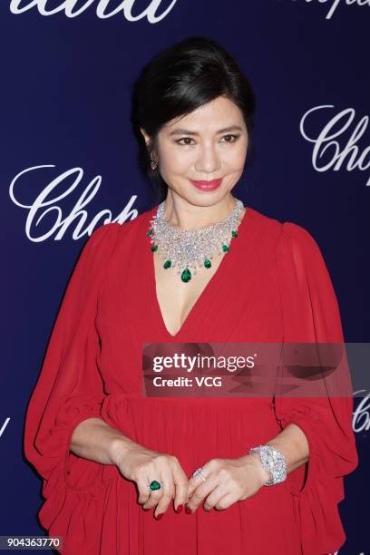 Actress Cherie Chung attends the opening ceremony of Chopard's store on January 12, 2018 in Hong Kong, China.