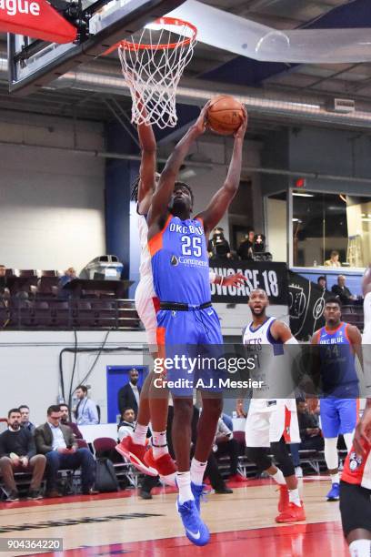 Daniel Hamilton of the Oklahoma City Blue shoots the ball against the Long Island Nets at NBA G League Showcase Game 18 on January 12, 2018 at the...