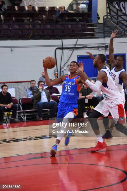 Dozier of the Oklahoma City Blue shoots the ball against the Long Island Nets at NBA G League Showcase Game 18 on January 12, 2018 at the Hershey...