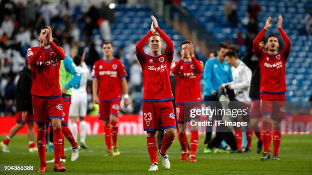 Dani Ceballos of Real Madrid gestures after the Spanish Copa del Rey match between Real Madrid and Numancia at Santiago Bernabeu on January 10, 2018...