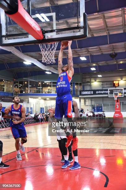 McDaniels of the Grand Rapids Drive shoots the ball against the Iowa Wolves NBA G League Showcase Game 20 between the Grand Rapids Drive and the Iowa...