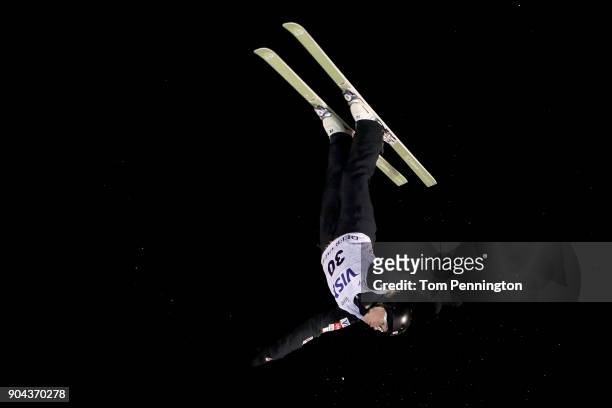 Madison Varmette of the United States competes in the Ladies' Aerials Finals during the 2018 FIS Freestyle Ski World Cup at Deer Valley Resort on...