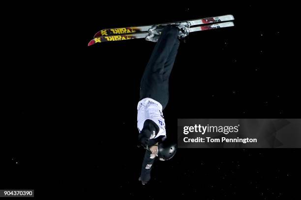 Madison Olsen of the United States competes in the Ladies' Aerials Finals during the 2018 FIS Freestyle Ski World Cup at Deer Valley Resort on...