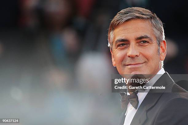 Actor George Clooney attends "The Men Who Stare At Goats" premiere at the Sala Grande during the 66th Venice Film Festival on September 8, 2009 in...